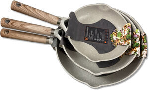 Masterclass Premium Cookware 8″ 9.5″ 11″ Skillet Frying Pans Set Of 3 Speckled